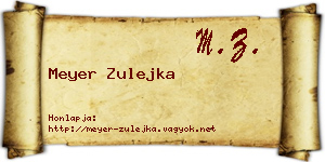 Meyer Zulejka névjegykártya